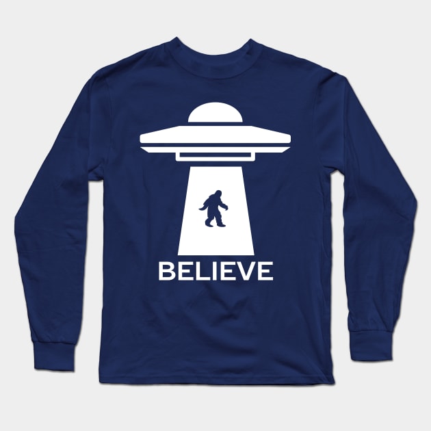 I believe in ufos and big foot t-shirt Long Sleeve T-Shirt by happinessinatee